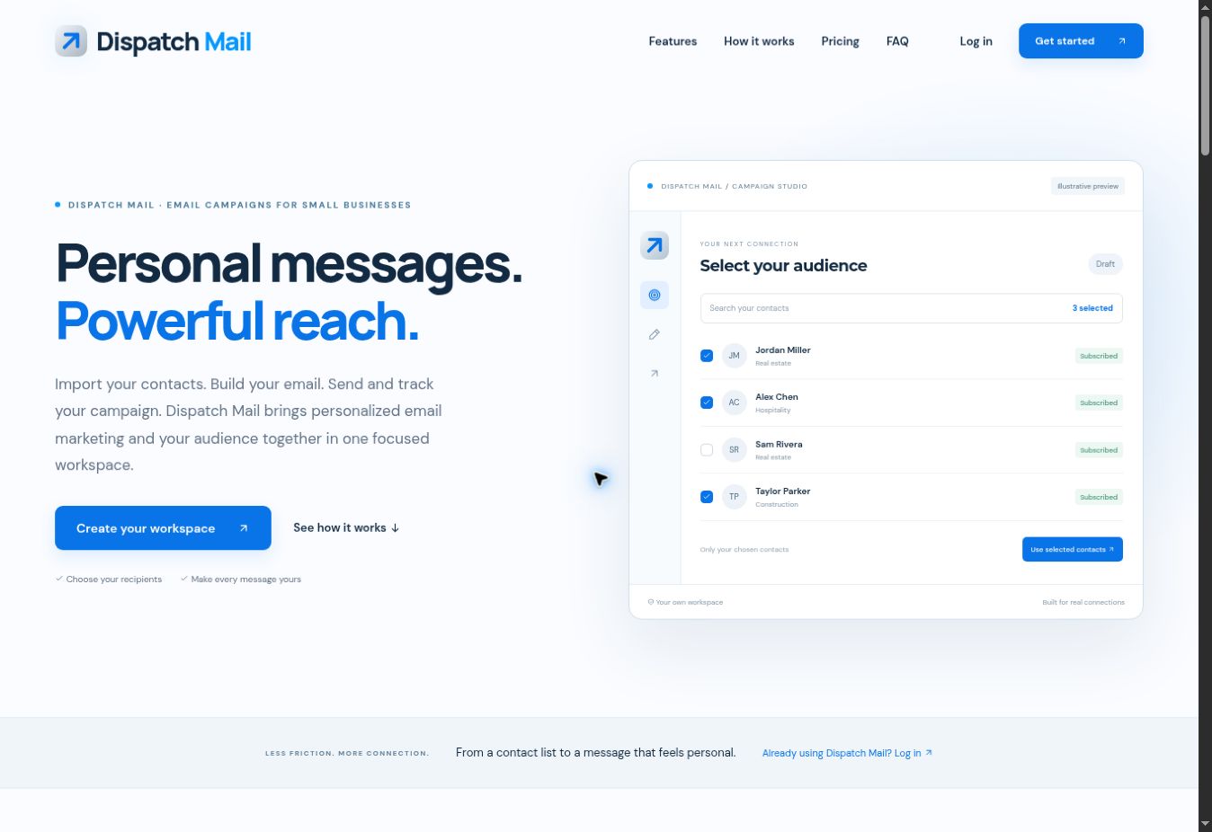 Homepage preview of Dispatch Mail