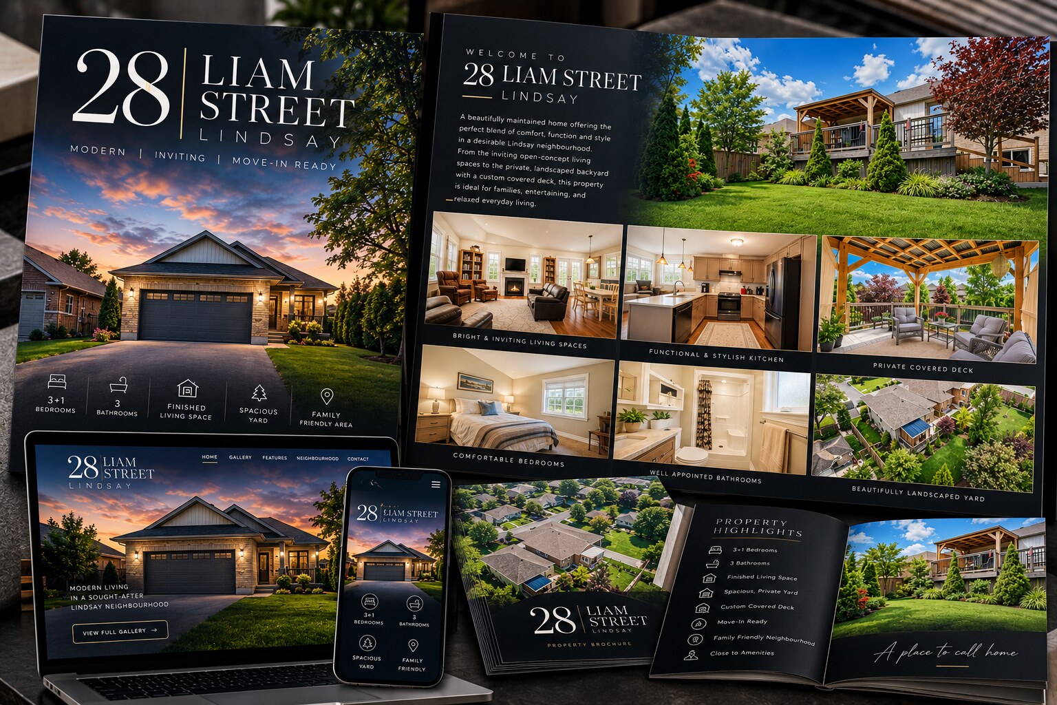 28 Liam Street real estate marketing campaign with feature sheets, brochure and property website